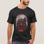 Halloween Haunted House Extremely Gouache Illustra Tシャツ (正面)