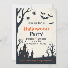 Halloween Haunted House Party Invitation 招待状