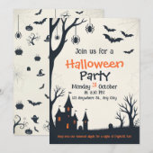 Halloween Haunted House Party Invitation 招待状 (正面/裏面)