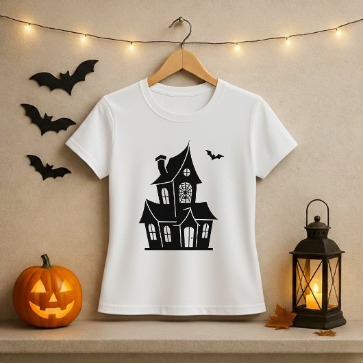 Halloween Haunted House Silhouette Tシャツ