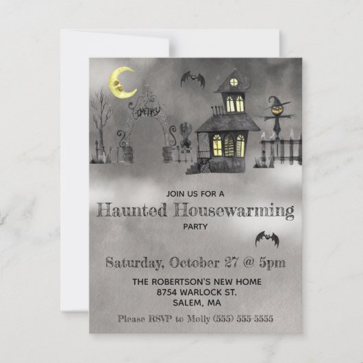 Halloween, Haunted House Warming Party 招待状 (正面)