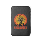 Halloween Haunted Tree Witch and Black Cats バスマット (正面縦)