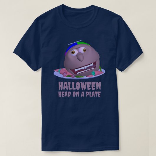 Halloween Head on a Plate with text Johnny T-shirt Tシャツ (デザイン正面)