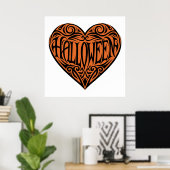 Halloween Heart, Black Heart, Holiday ポスター (ホームオフィス)