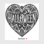 Halloween Heart, Black Heart Shape, Holiday シール (シート)