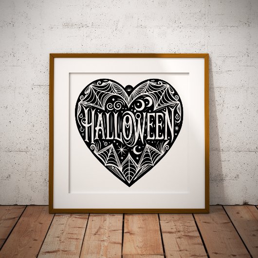 Halloween Heart, Black Heart Shape, Holiday ポスター