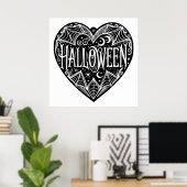 Halloween Heart, Black Heart Shape, Holiday ポスター (ホームオフィス)