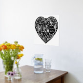 Halloween Heart, Black Heart Shape, Holiday 箔ポスター (レイダウン (キッチン))
