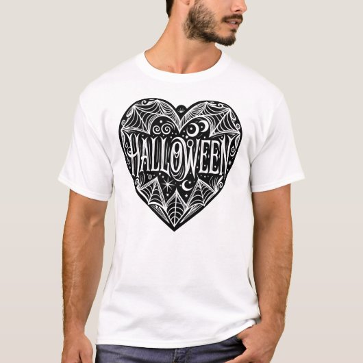 Halloween Heart, Black Heart Shape, Holiday Tシャツ (正面)
