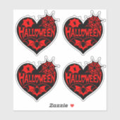 Halloween Heart, Black Heart Shape, Spider Web シール (シート)