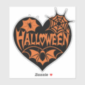 Halloween Heart, Black Heart Shape, Spider Web シール (シート)