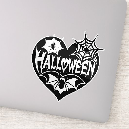 Halloween Heart, Black Heart Shape, Spider Web シール (詳細)