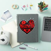 Halloween Heart, Black Heart Shape, Spider Web シール (iPadカバー)