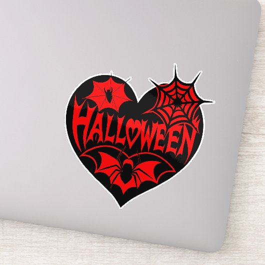Halloween Heart, Black Heart Shape, Spider Web シール (詳細)