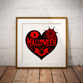 Halloween Heart, Black Heart Shape, Spider Web ポスター
