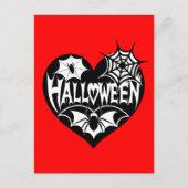 Halloween Heart, Black Heart Shape, Spider Web ポストカード (正面)
