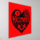 Halloween Heart, Black Heart Shape, Spider Web 箔ポスター (レイダウン)