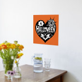 Halloween Heart, Black Heart Shape, Spider Web 箔ポスター (レイダウン (キッチン))