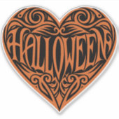 Halloween Heart, Orange Heart, Holiday シール (正面)