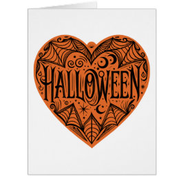 Halloween Heart, Orange Heart Shape, Holiday