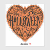 Halloween Heart, Orange Heart Shape, Holiday シール (シート)