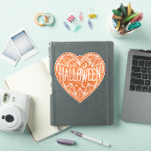 Halloween Heart, Orange Heart Shape, Holiday シール (iPadカバー)