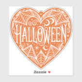 Halloween Heart, Orange Heart Shape, Holiday シール (シート)
