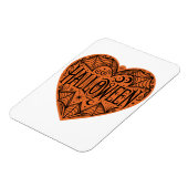 Halloween Heart, Orange Heart Shape, Holiday マグネット (左側)