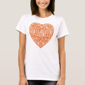 Halloween Heart, Orange Heart Shape, Holiday Tシャツ (正面)
