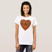 Halloween Heart, Orange Heart Shape, Holiday Tシャツ (正面フル)