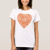 Halloween Heart, Orange Heart Shape, Holiday Tシャツ (正面)
