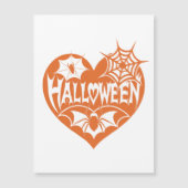 Halloween Heart, Orange Heart Shape, Spider Web マグネット招待状 (正面)