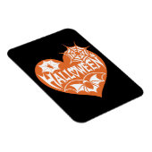 Halloween Heart, Orange Heart Shape, Spider Web マグネット (右側)