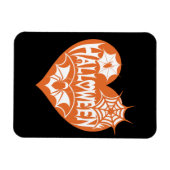 Halloween Heart, Orange Heart Shape, Spider Web マグネット (横)