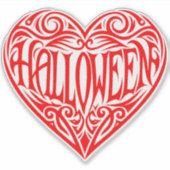 Halloween Heart, Red Heart, Holiday シール (正面)