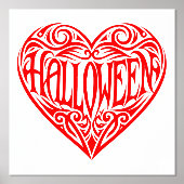 Halloween Heart, Red Heart, Holiday 箔ポスター (正面)
