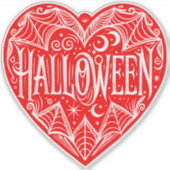 Halloween Heart, Red Heart Shape, Holiday シール (正面)