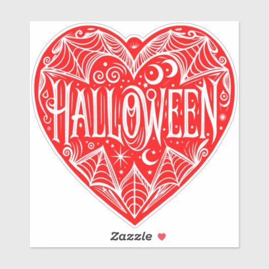 Halloween Heart, Red Heart Shape, Holiday シール (シート)