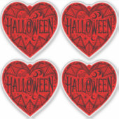 Halloween Heart, Red Heart Shape, Holiday シール (正面)