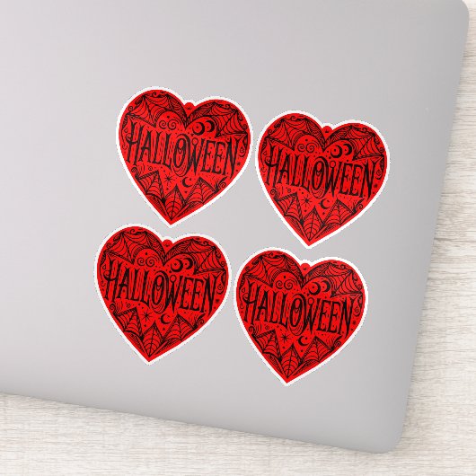 Halloween Heart, Red Heart Shape, Holiday シール (詳細)