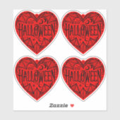 Halloween Heart, Red Heart Shape, Holiday シール (シート)