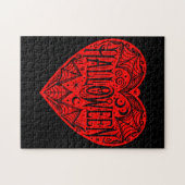 Halloween Heart, Red Heart Shape, Holiday ジグソーパズル (横)