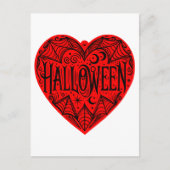 Halloween Heart, Red Heart Shape, Holiday ポストカード (正面)