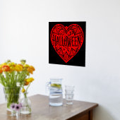 Halloween Heart, Red Heart Shape, Holiday 箔ポスター (レイダウン (キッチン))