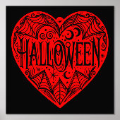 Halloween Heart, Red Heart Shape, Holiday 箔ポスター (正面)