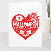 Halloween Heart, Red Heart Shape, Spider Web カード (正面)