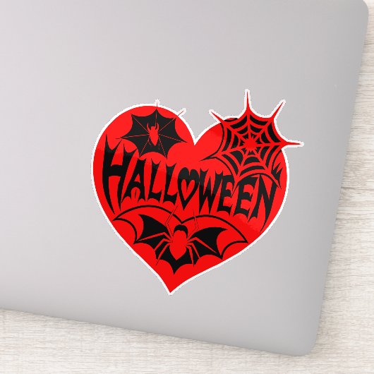 Halloween Heart, Red Heart Shape, Spider Web シール (詳細)