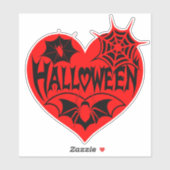 Halloween Heart, Red Heart Shape, Spider Web シール (シート)