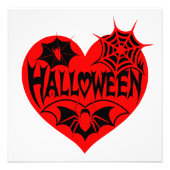 Halloween Heart, Red Heart Shape, Spider Web フォトプリント (正面)