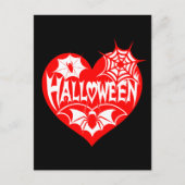 Halloween Heart, Red Heart Shape, Spider Web ポストカード (正面)